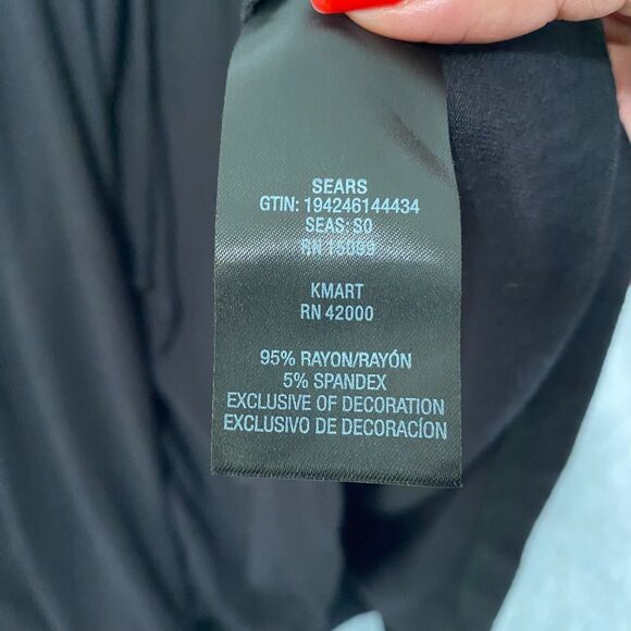 Simply Emma Blouse Top 3X Black V Neckline Cold Shoulder Tunic Boho Flowy - Picture 7 of 8